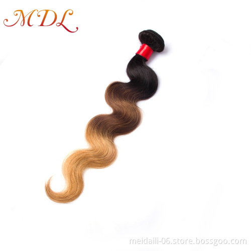 Hot Sale 1b 4 30 ombre color body wave hair bundles 3 tone human hair 1b 4 30 body wave hair